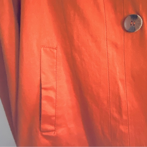 Forever 21 Women's Orange Fall Button Up Light Jacket Coat with Hood Size 4 - Picture 4 of 8